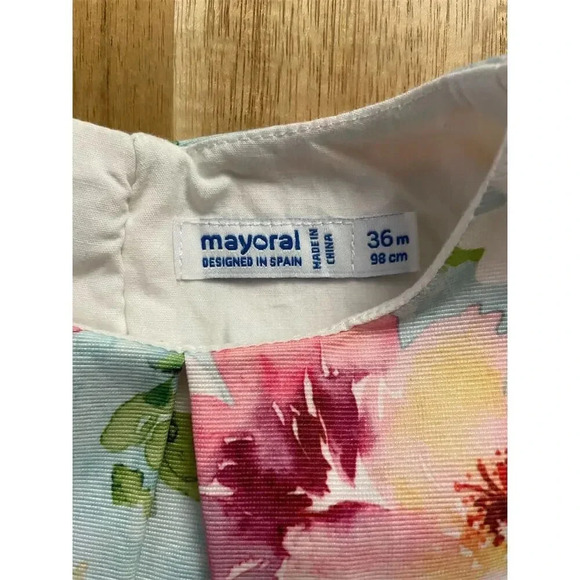 Mayoral Toddler Girls 3T Floral Sleeveless Knee Length Party Dress - Picture 3 of 4